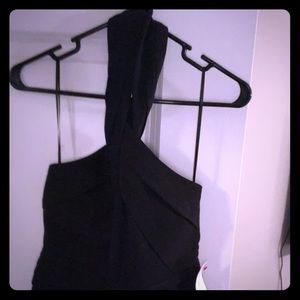 Black jumpsuit with halter top